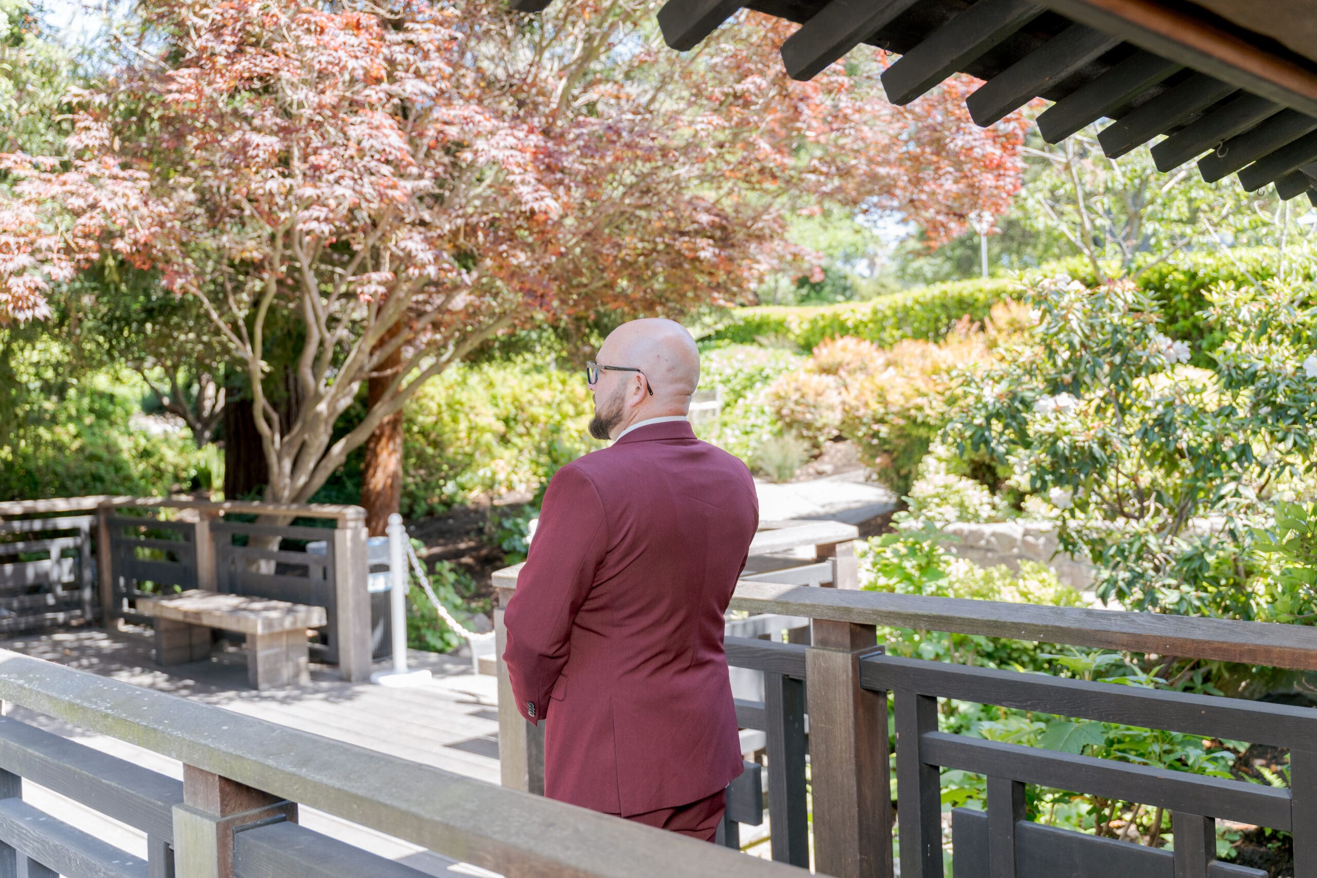 First Look at the Piedmont Community Hall Wedding Japanese Tea Garden Pagoda