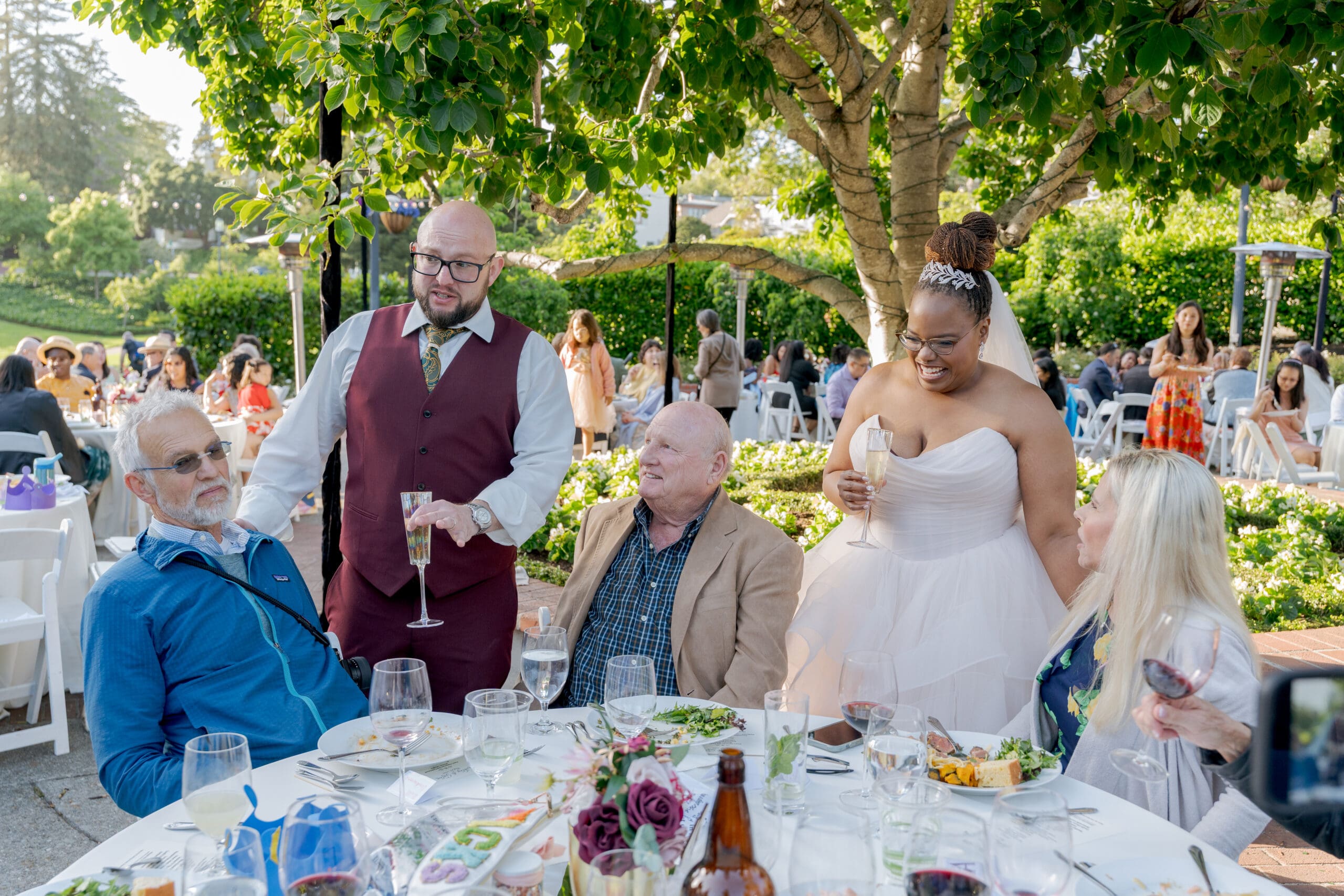 Soaking in the moment with loved ones at their own wedding
