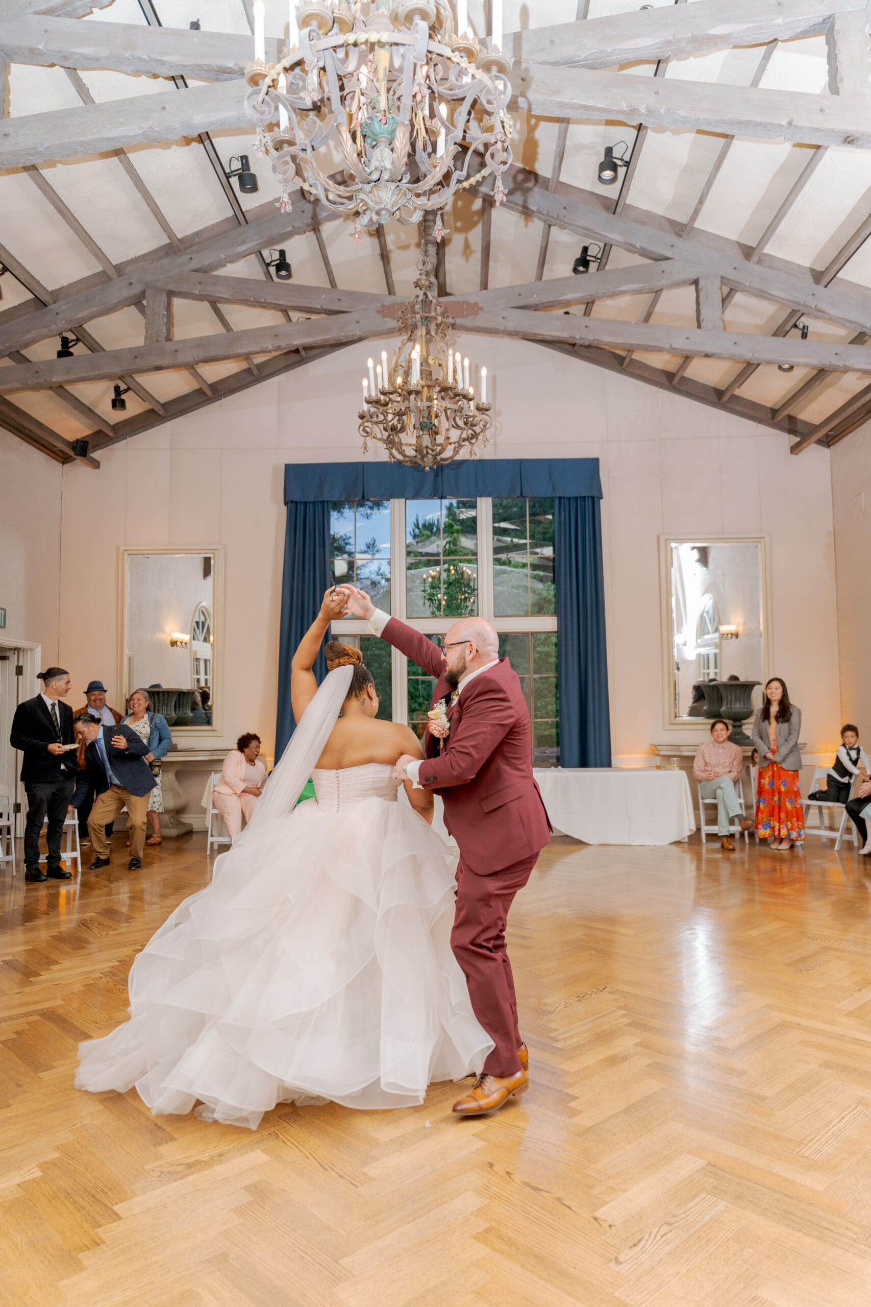 Bride and Groom's first dance at the Piedmont Community Hall