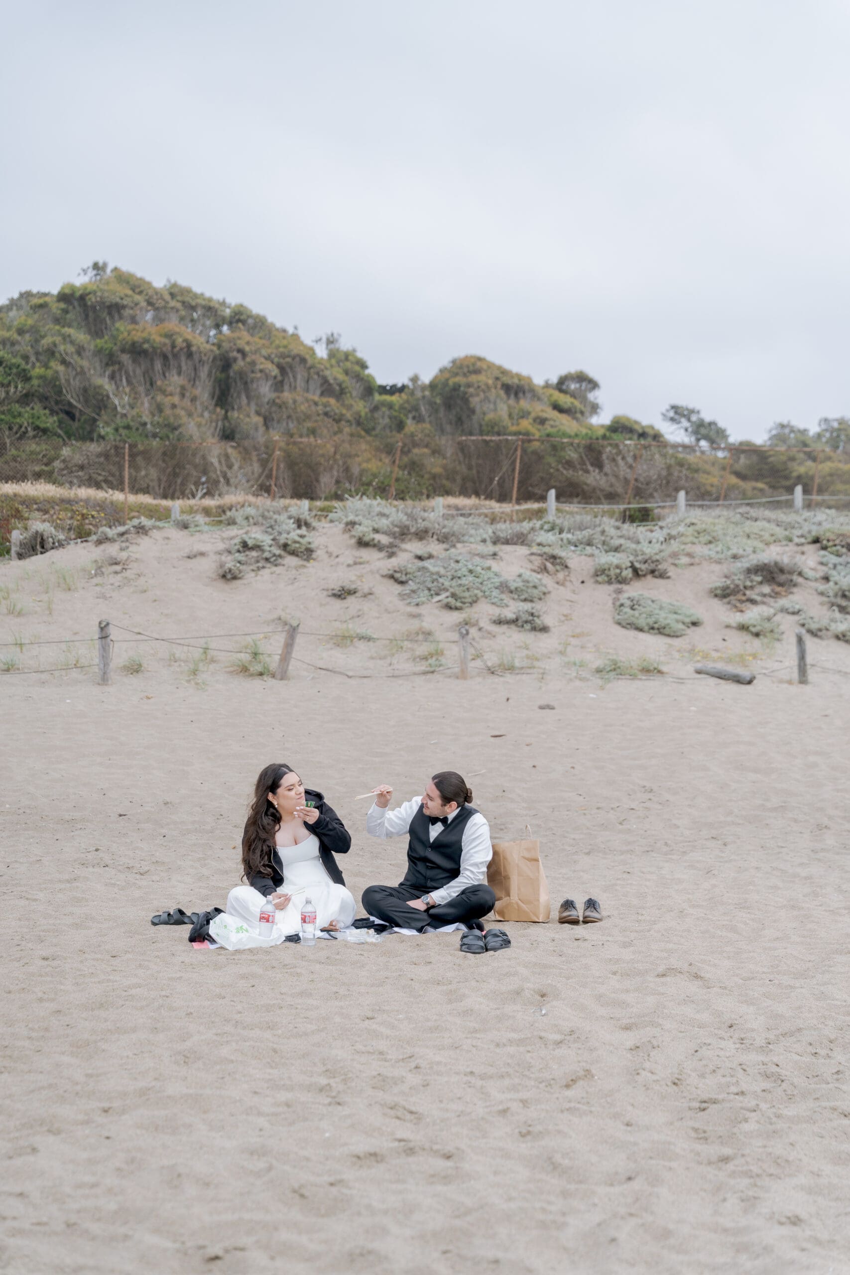Elopement Wedding picnic at Baker Beach