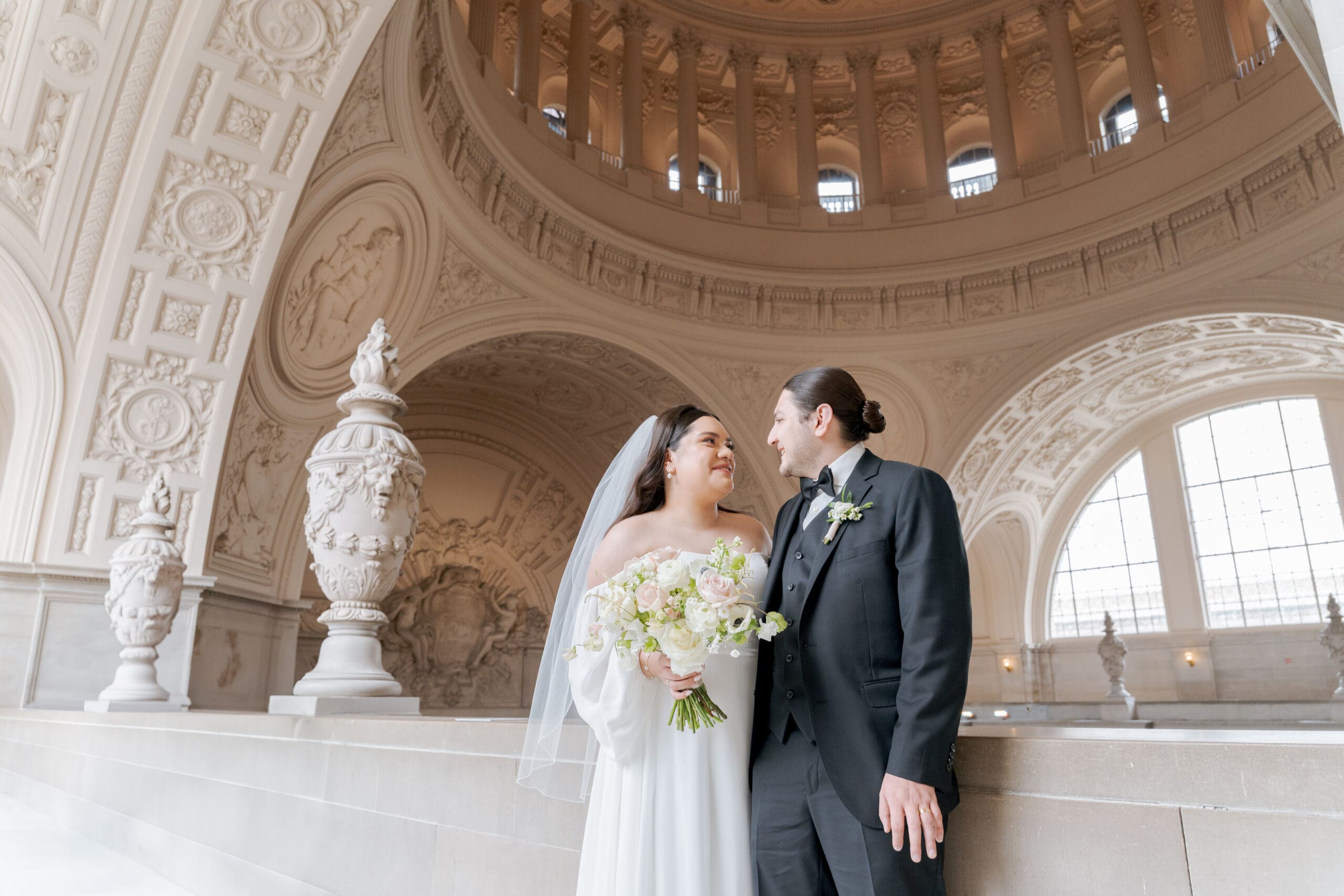 Newlyweds on the 4th floor of San Francisco City Hall