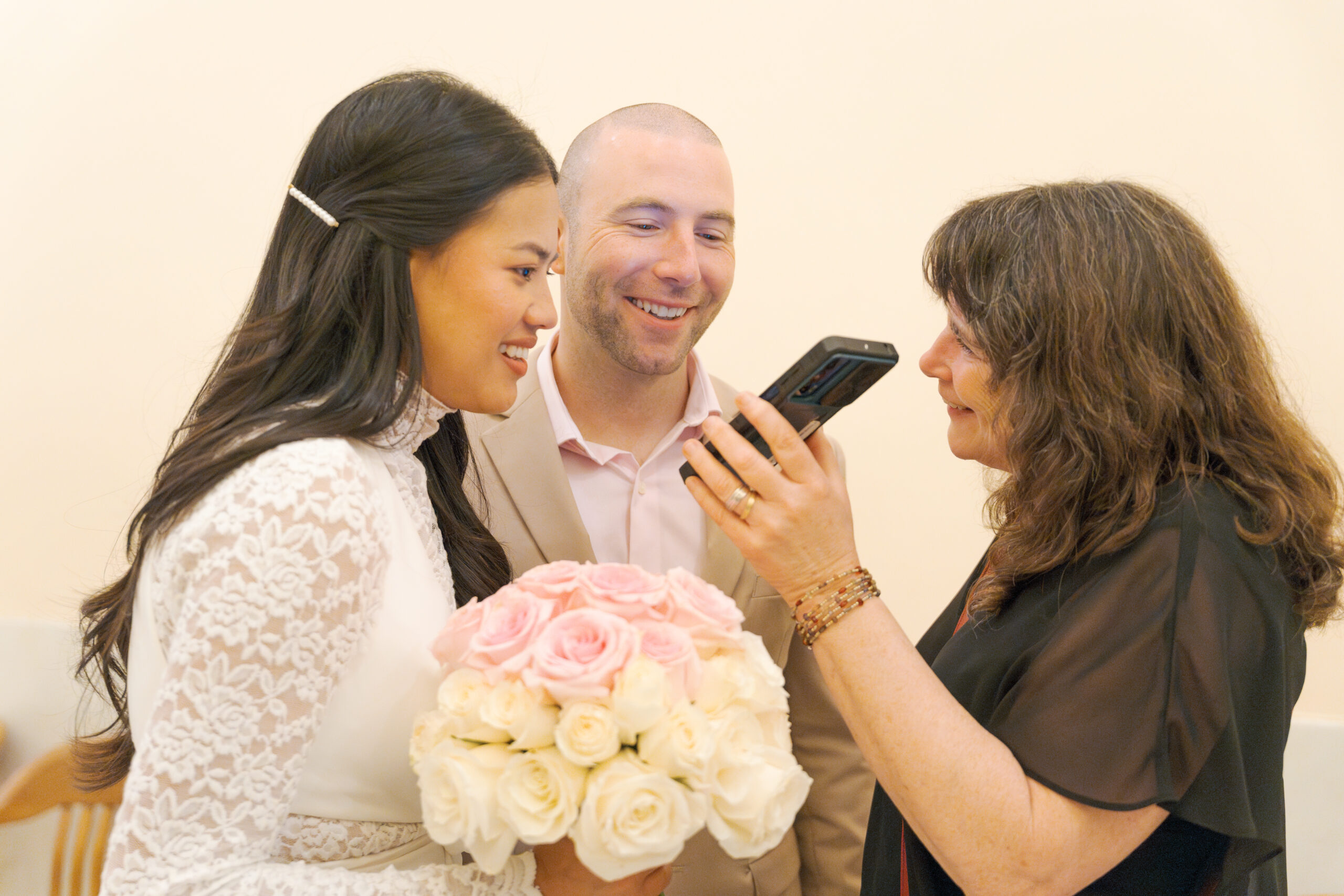 A candid moment during a San Francisco City Hall Wedding Day
