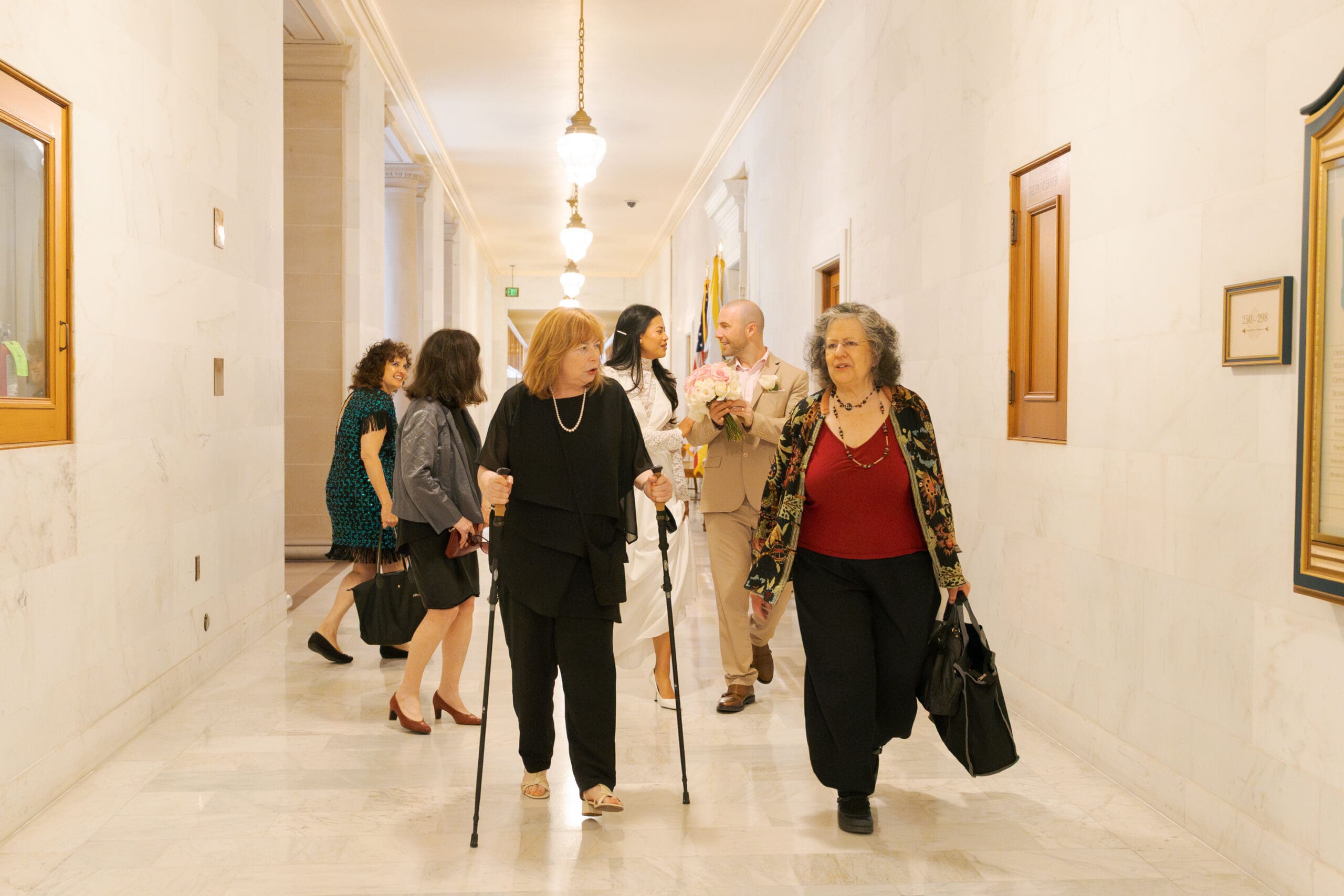Intimate wedding party at San Francisco City Hall