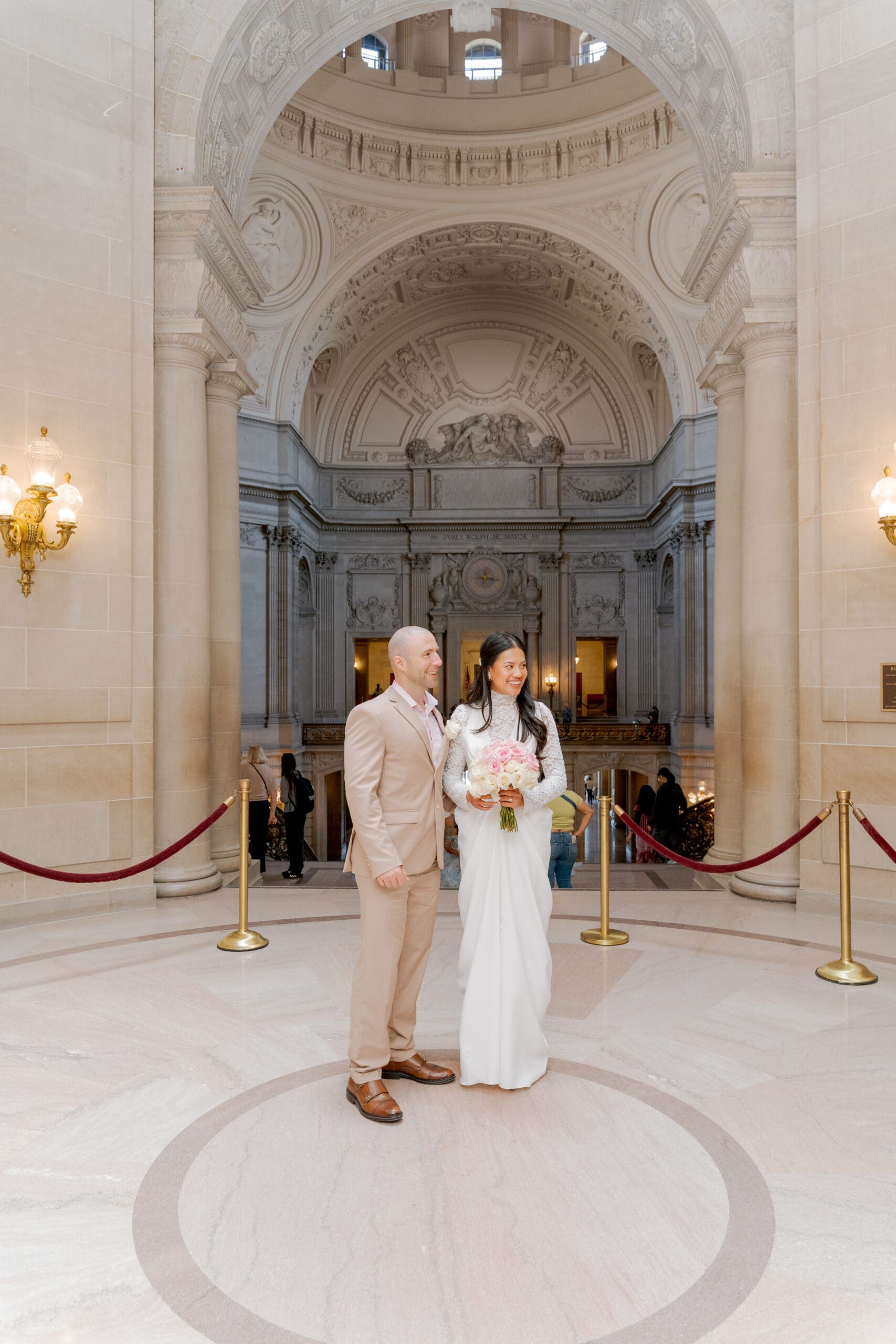 Before the Wedding Ceremony at the SF City Hall Rotunda