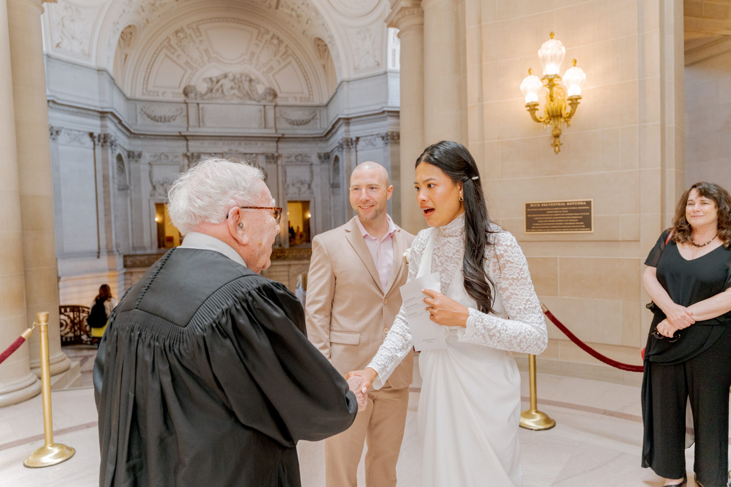 Congratulations from the San Francisco County Clerk Officiant in City Hall