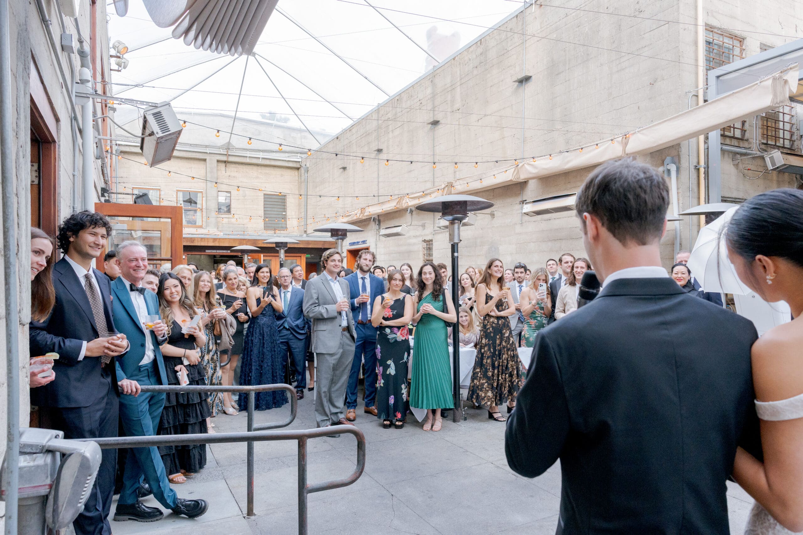 Bride and Groom speech in Courtyard of Foreign Cinema