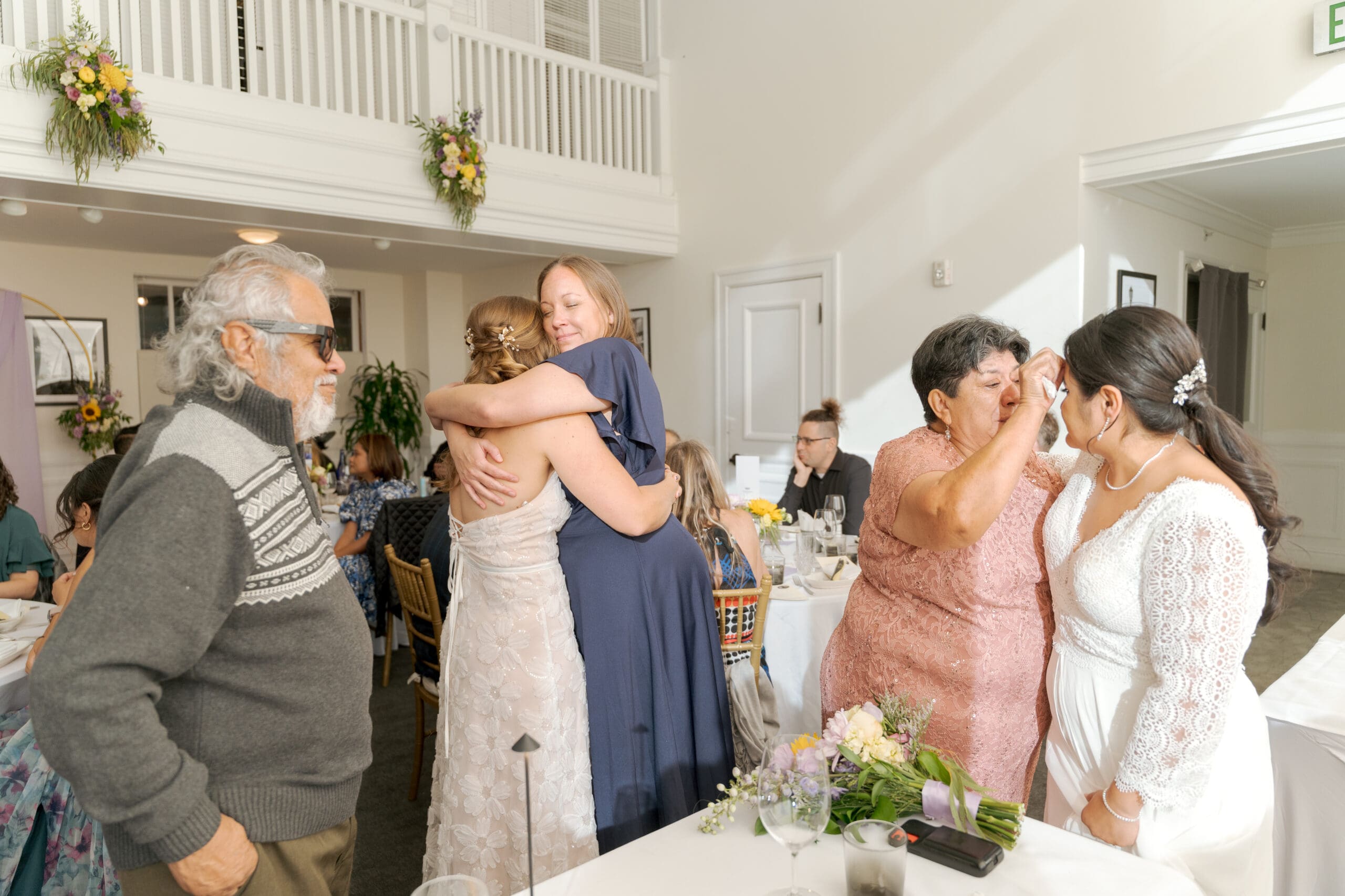 The love of family during the reception dinner at the Embarcadero waterfront in SF