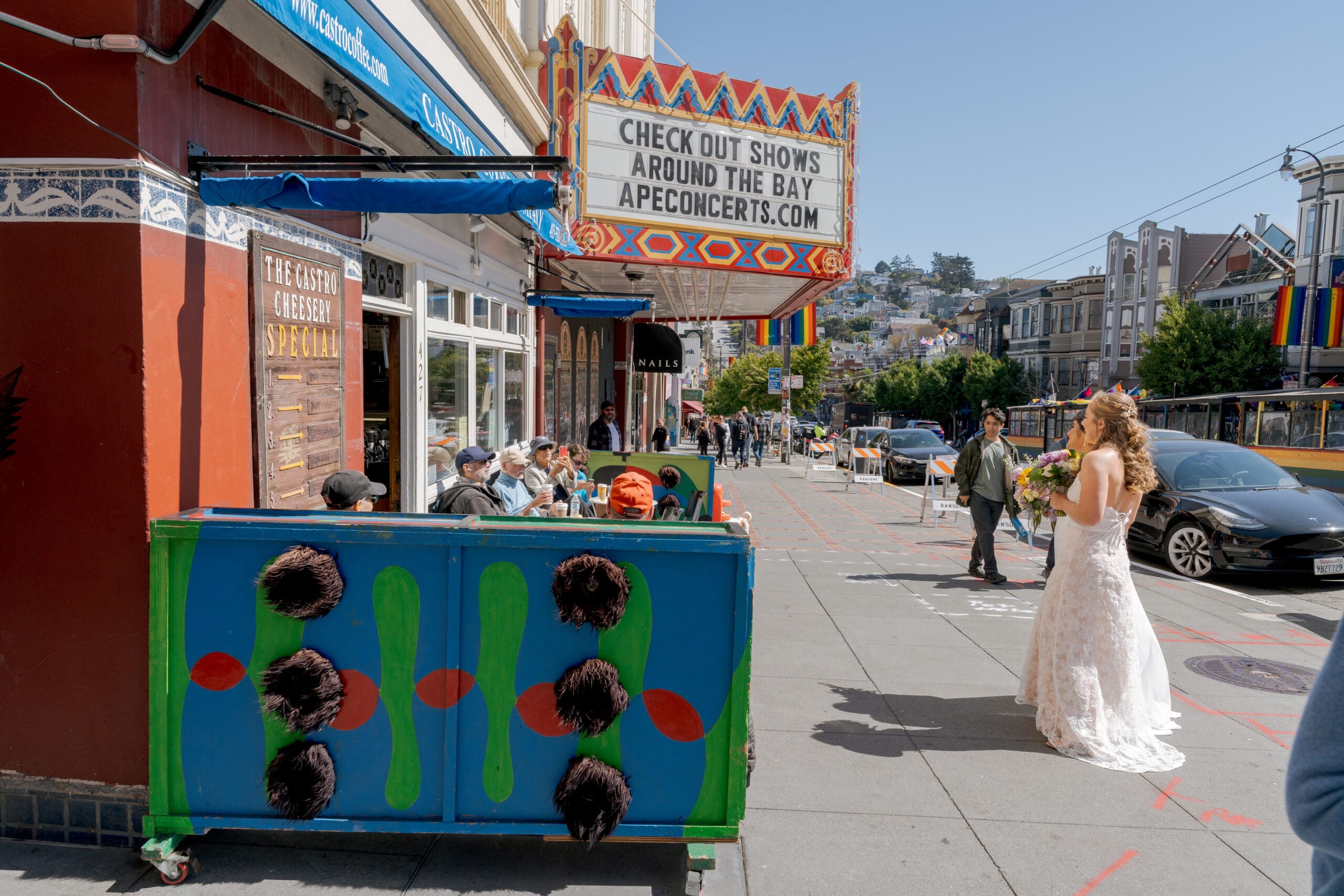 Talk of the town in the Castro District on their wedding day