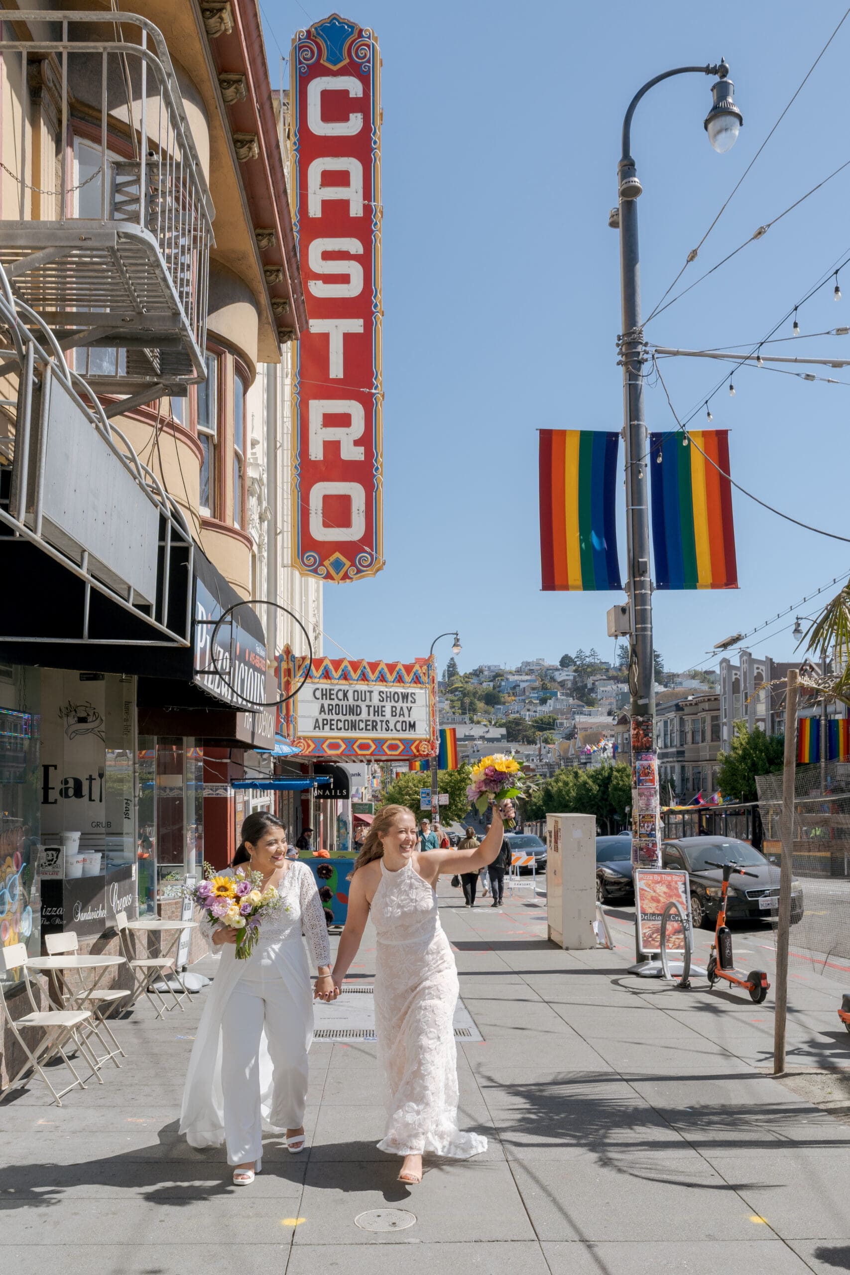 Mrs. and Mrs. on their wedding day in The Castro