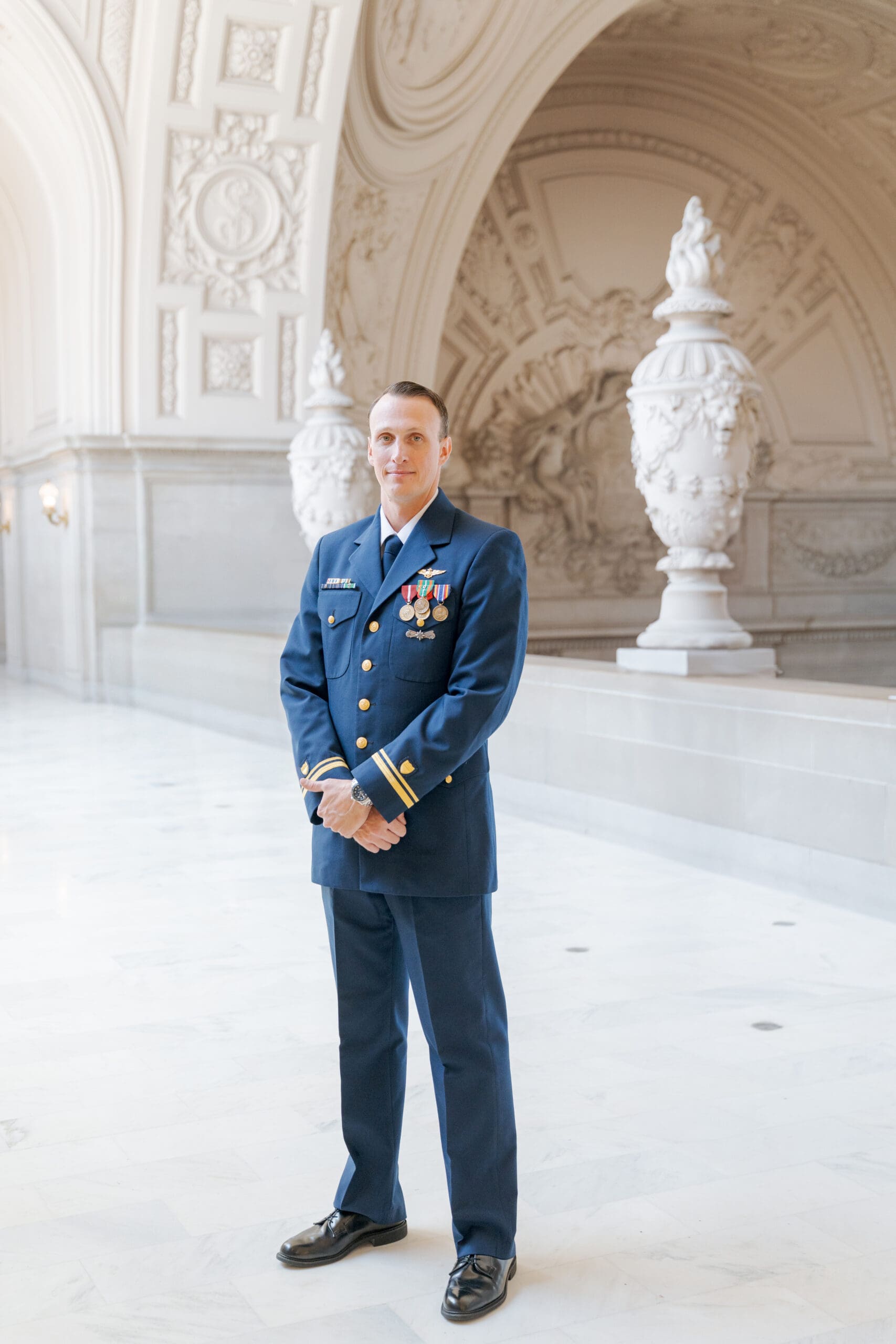 Military dress uniform for City Hall Wedding
