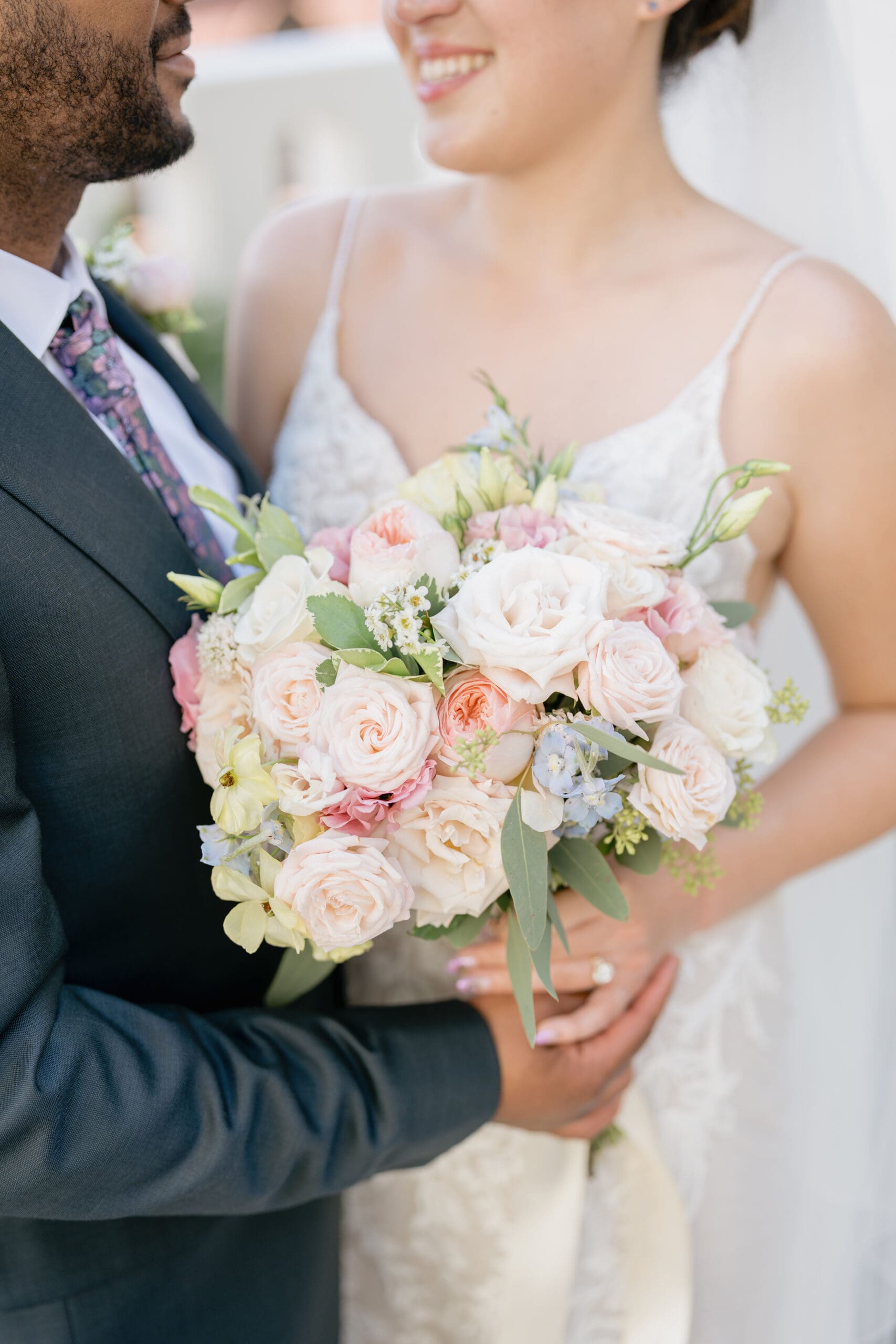 Elegant couple portrait featuring the luxury decor of the Fairmont Hotel
