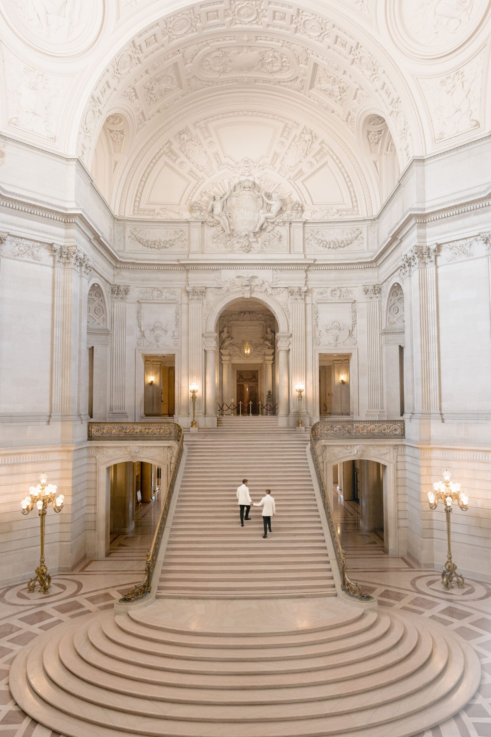 Same-sex couple inside San Francisco City Hall