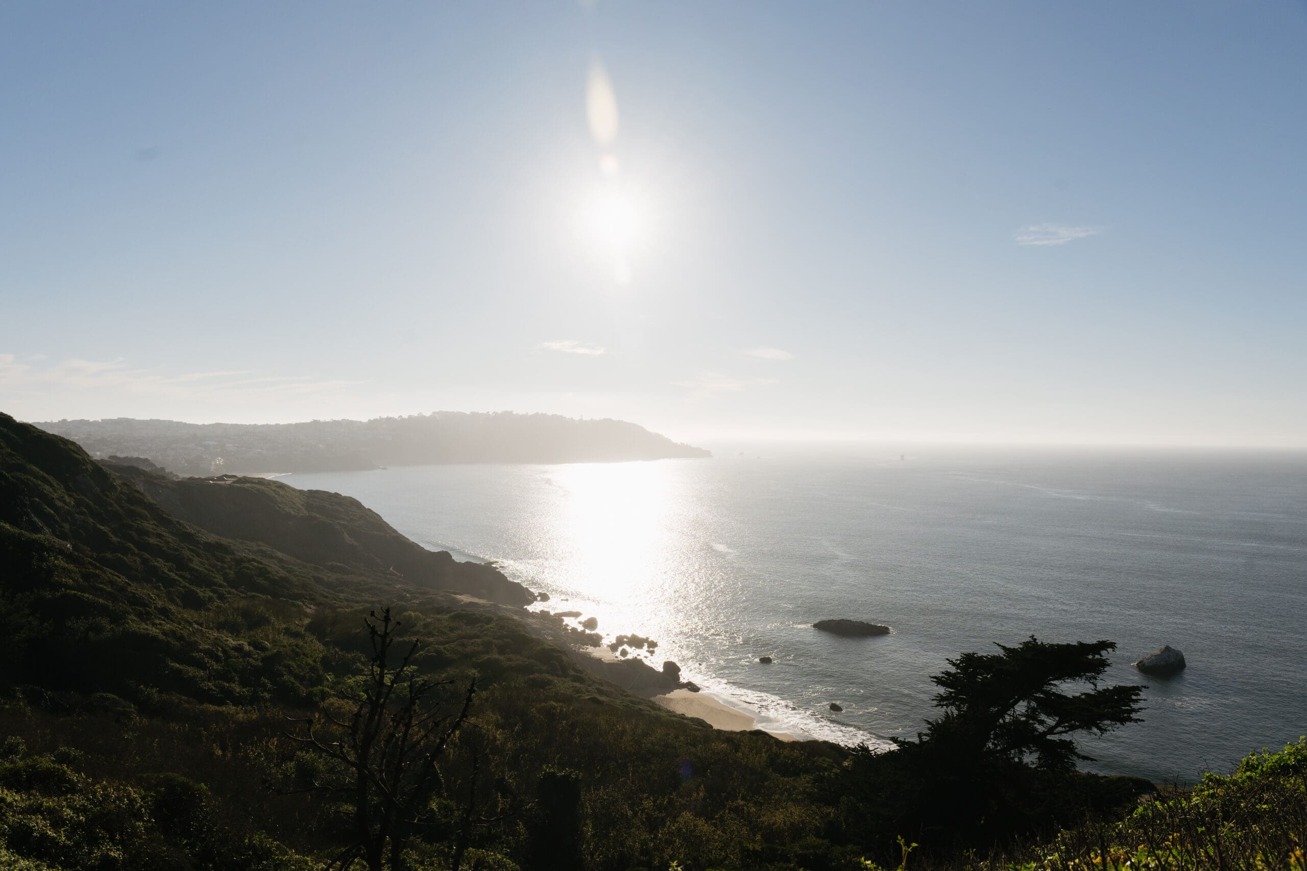 The view down the coast before the elopement ceremony on Marshall's Beach