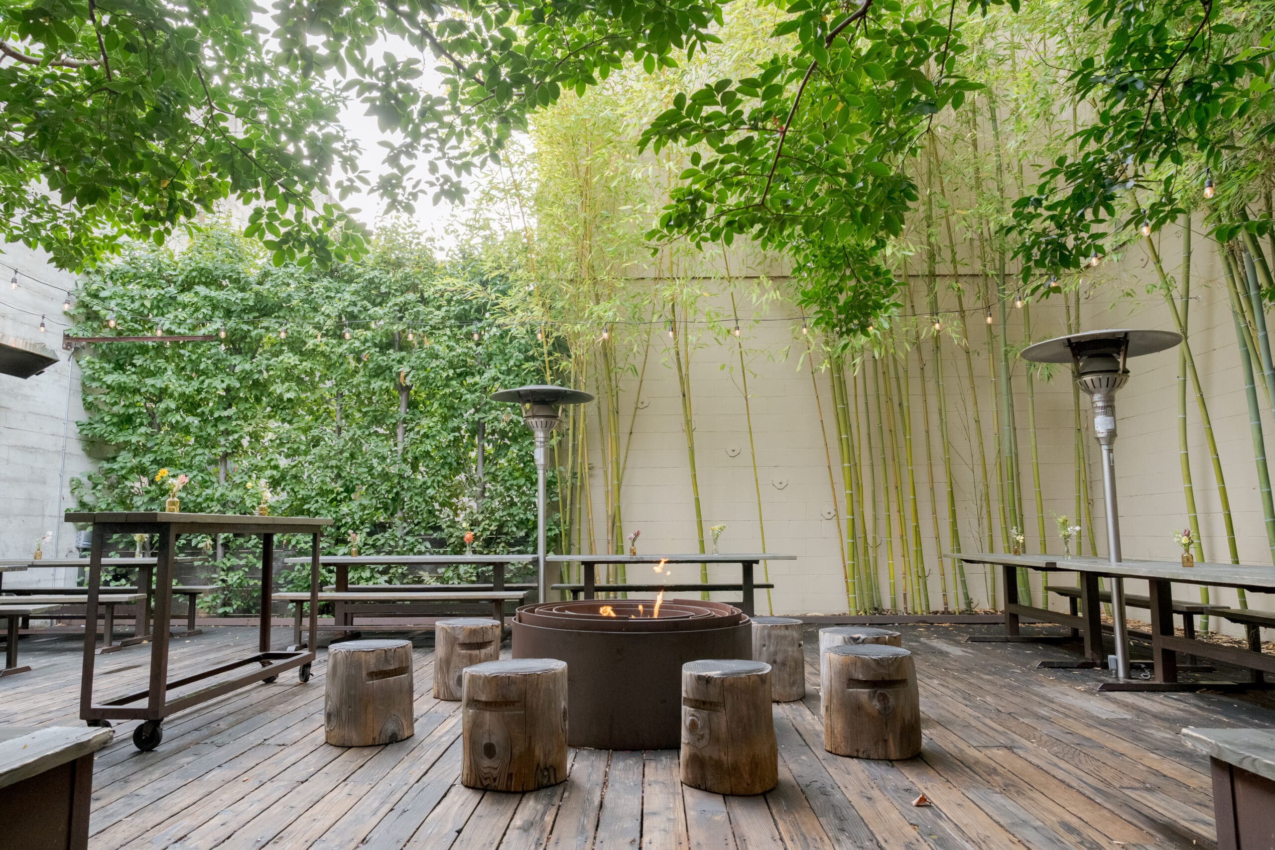 The outdoor patio space at Comal in Berkeley