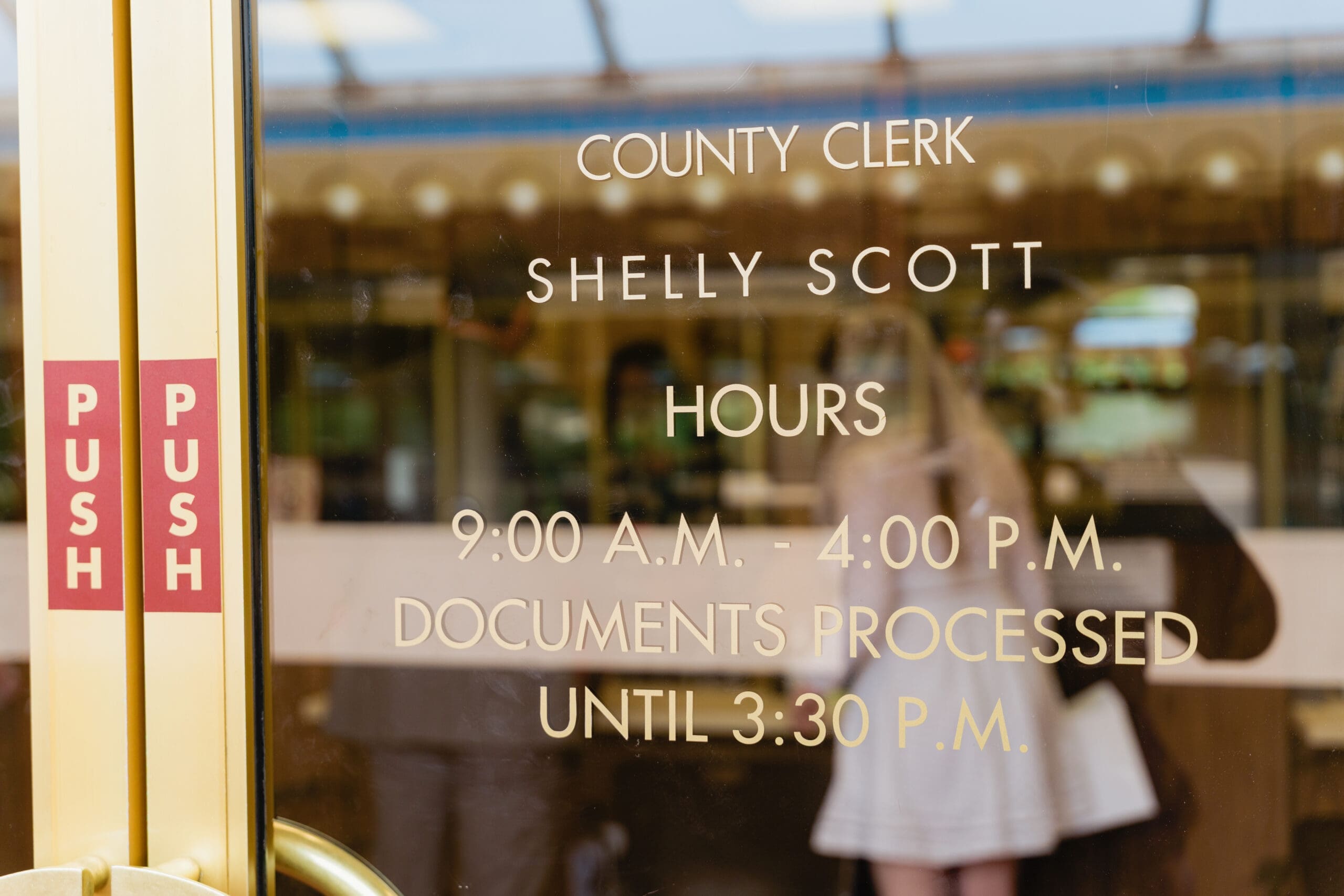 County Clerk's office at Marin County Civic Center where couples check in for their wedding appointment