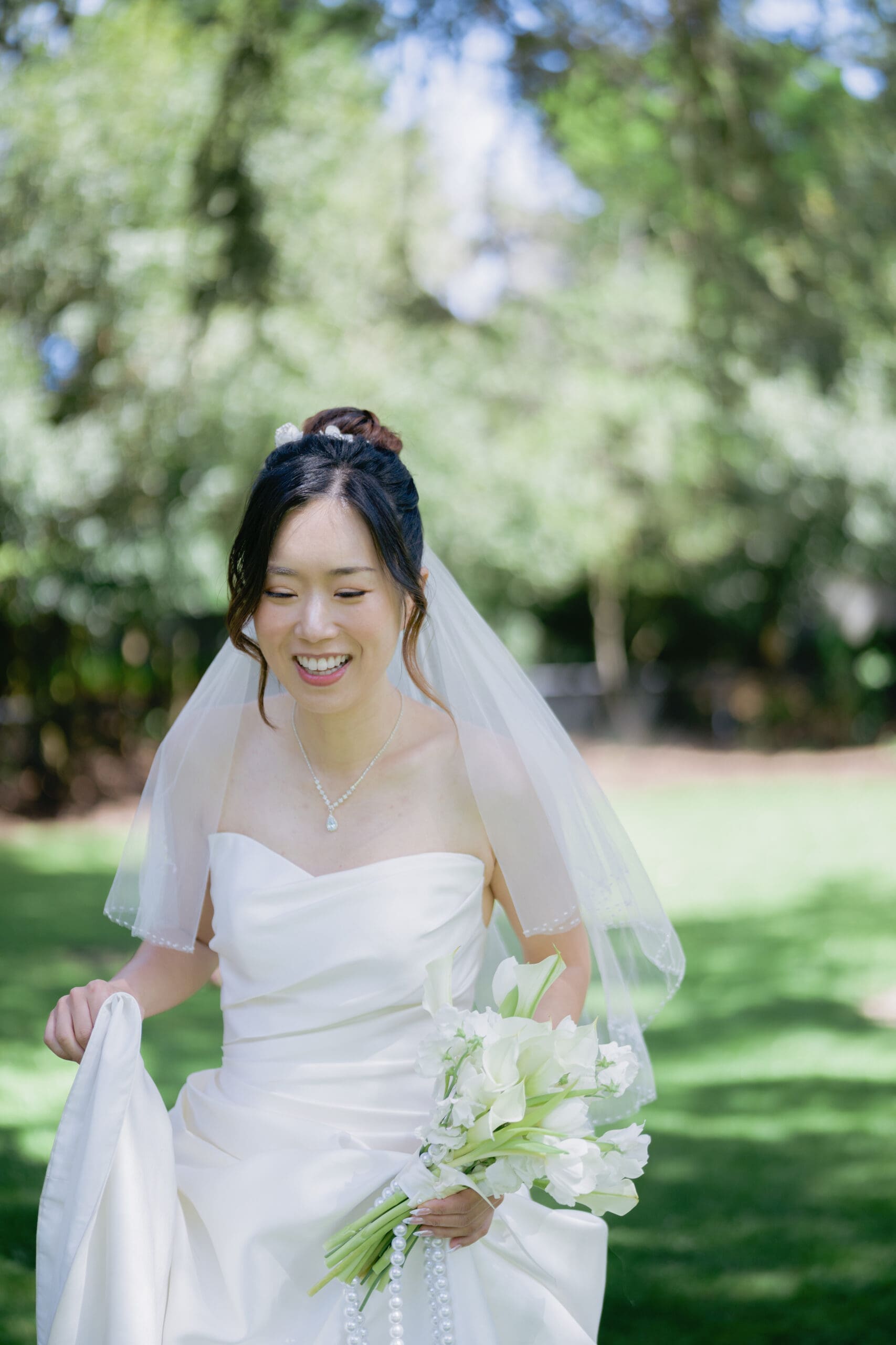Bridal portrait before the ceremony in the Shakespeare Garden within Golden Gate Park