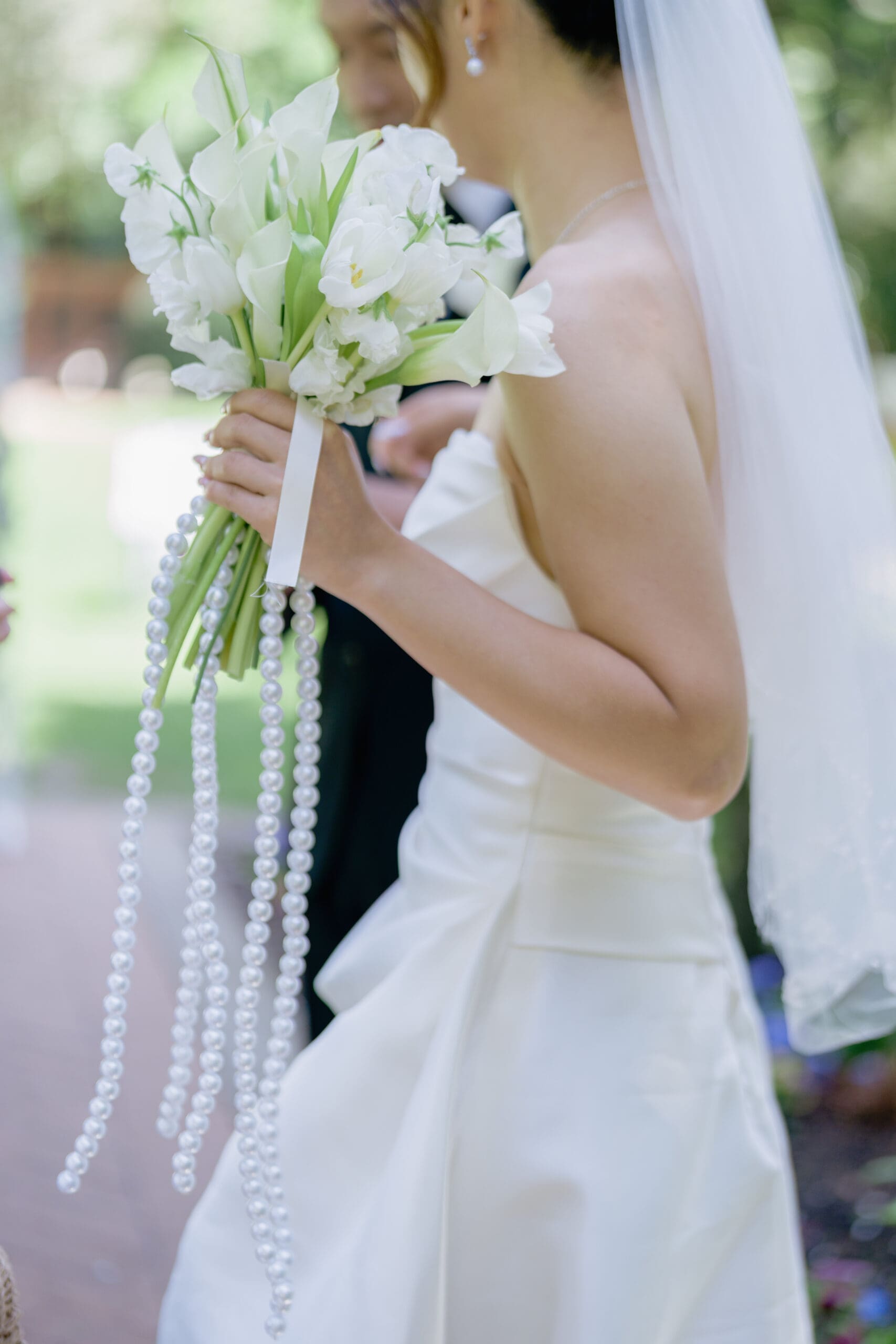 Hand made bouquet with pearl accents