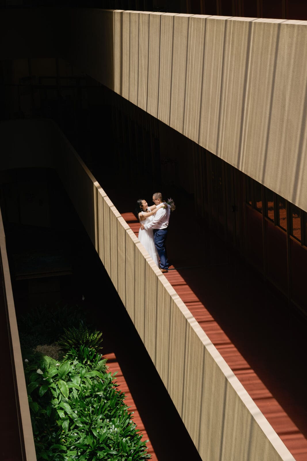 Couple shares a dance after their civil ceremony at Marin County Civic Center